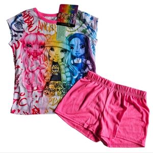 NWT MGA Rainbow High Show Pajama Set Girl's Various Sizes Shorts and Top Pink